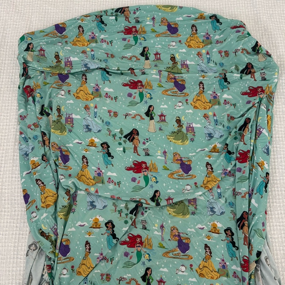Little Sleepies Mint Disney Princess Print crib sheet